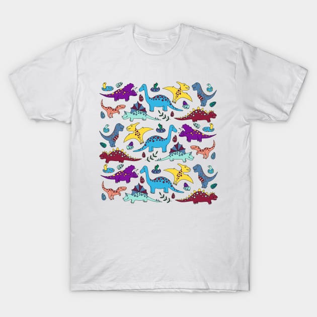 Cute Dinosaurs T-Shirt by HLeslie Design